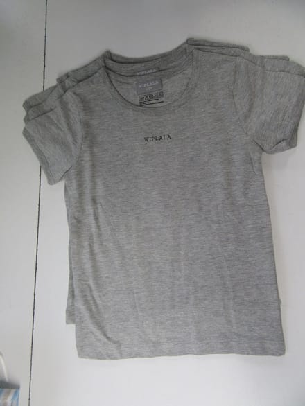 Wiplala - 3 pack - Tshirt set - Grijst - Korte mouw - Jongen , 5/ 6 jaar