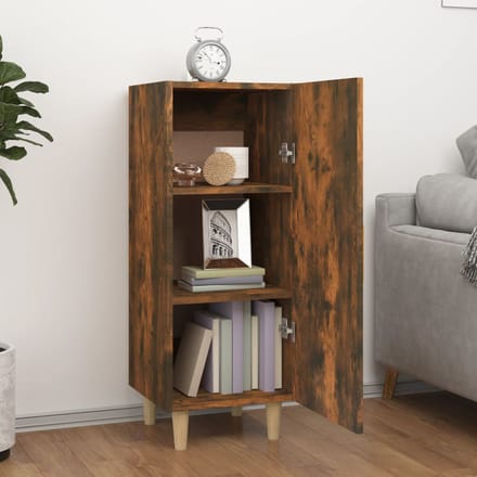 vidaXL - Dressoir - 34,5x34x90 - cm - bewerkt - hout - gerookt - eikenkleurig