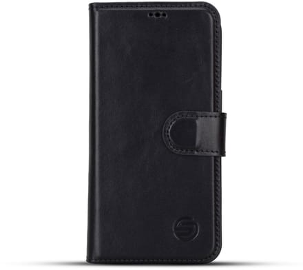 Solidenz hoesje geschikt voor iPhone 15 Pro Max – Moda Book case van echt leer met pasjeshouder – zwart