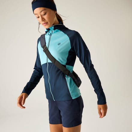Dare2B Evolving III dames midlayer met capuchon en kleurblokken