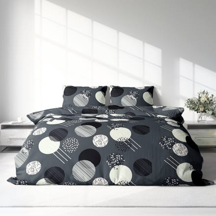 Dekbedovertrek 100% Katoen Premium - 240 x 220cm - Bollen dark