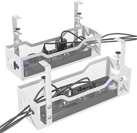 Onder bureau kabelmanagement tray - 2-pack voor een nette werkplek zonder schade