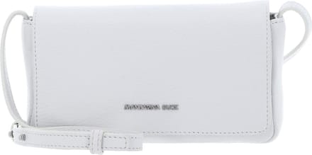 MANDARINA DUCK Leren Schoudertas Mellow Leather Crossover Bag Nimbus Cloud Wit
