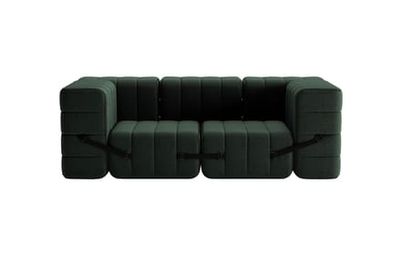 Ambivalenz Curt 7er Set z.B Flexibler 2-Sitzer mit Armlehnen - Dama 0061 (donkergroen)