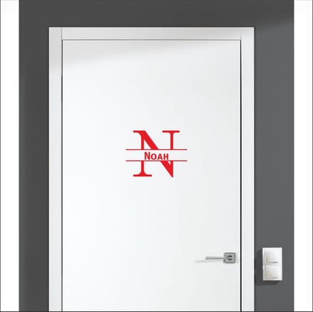 Deursticker Met Naam -  Noah - Rood