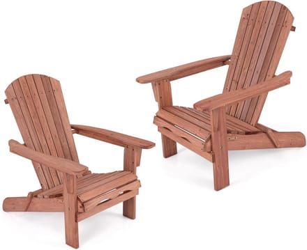 Adirondack stoel - Houten stoel - Buiten ontspannen - Snel inklapbaar - Set van 2 - Bruin