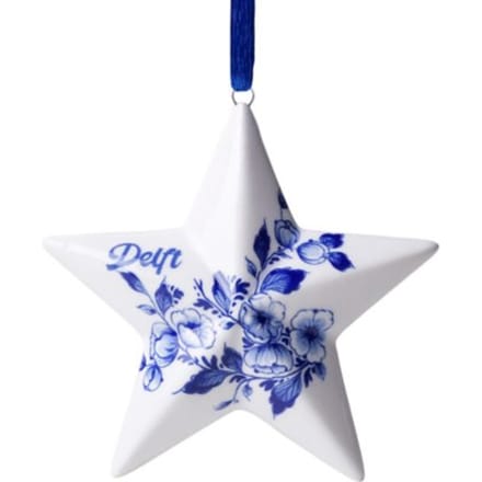 Heinen delfts blauw kerstornament ster delft