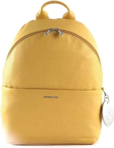 MANDARINA DUCK Leren Rugzak met laptopvak Mellow Leather Backpack Ochre Lichtgeel