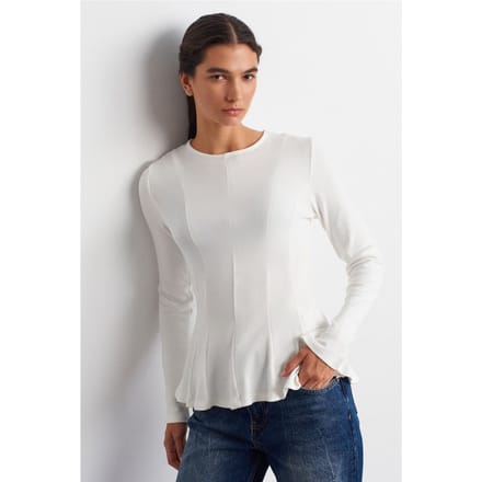 Getailleerde Textuur Gebreide Peplum Blouse