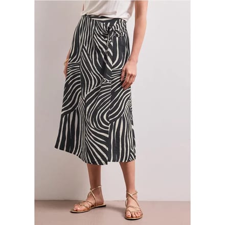 Midirok in wikkel-look met print