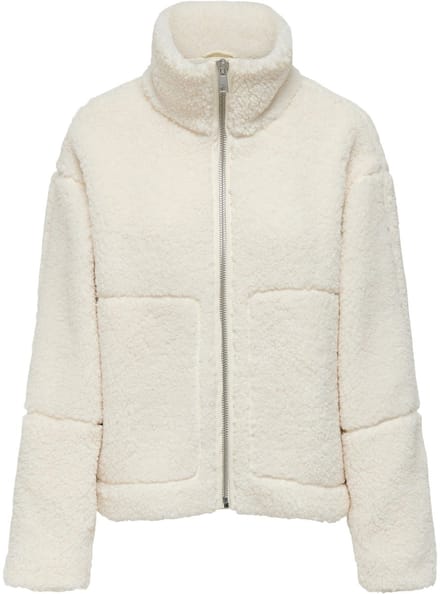 Only Aspen Teddy Jack - Dames Lange rits fleece - Cloud Dancer
