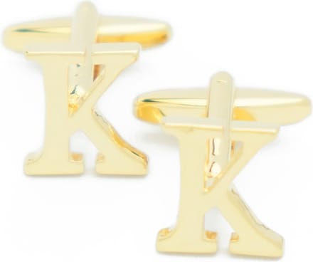 Manchetknopen - Letters Initialen Letter K Goudkleurig