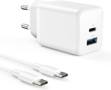 Usb C Adapter + usb C kabel - 2 Meter - Snellader Oplader - Usb stekker - Usb Adapter usb C - Usb C Oplader - Usb Lader 2 Poorten - Usb C naar usb C Kabel - Usb C Lader met usb C Kabel