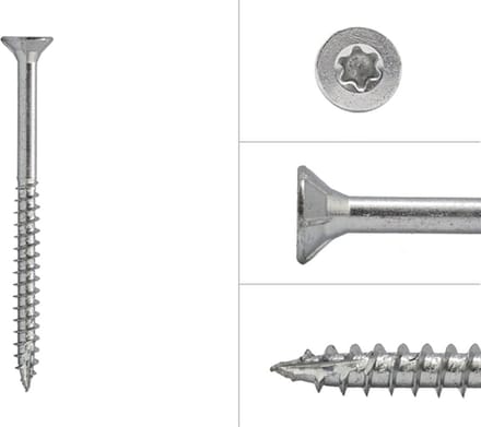 Wovar Spaanplaatschroeven Verzinkt 4,5 x 40 mm Torx 20 Deeldraad | Doos 200 Stuks