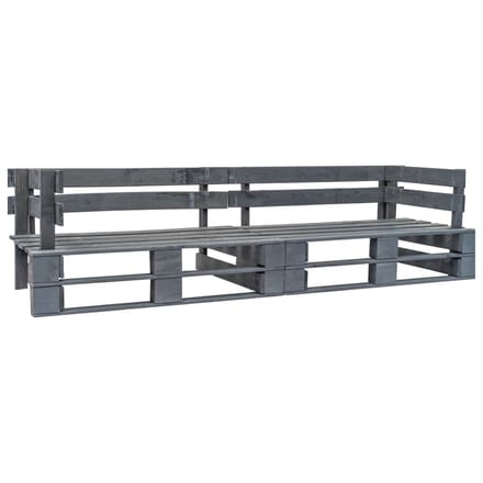 vidaXL - Tuinbank - 2-zits - pallet - hout - grijs