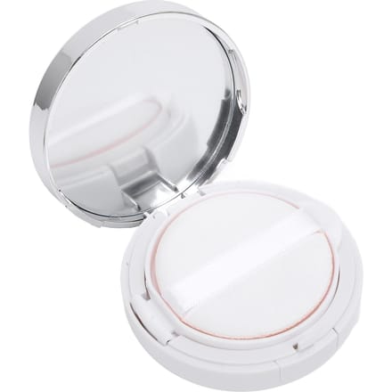 Boîtier de Fond de Teint Coussin Vide avec Miroir Houppette Cuillère Rechargeable Couvercle Scellé Récipient Poudre Maquillage white