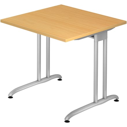Bureautafel TARA, C-poot, rechthoek, B 800 x D 800 x H 720 mm, beukenpatroon