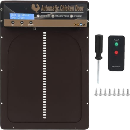 Automatische Kippenhokdeur Aluminium Kippendeuropener Met Timer Programmeerbare Lichtsensor black
