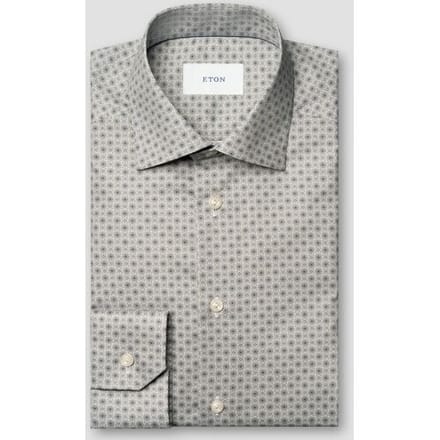 Eton Overhemd Signature Twill Allover Micro Fantasy Floral Pattern Beige / male