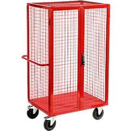 Stellingwagen met roosterwanden en deuren, 980 x 700 mm