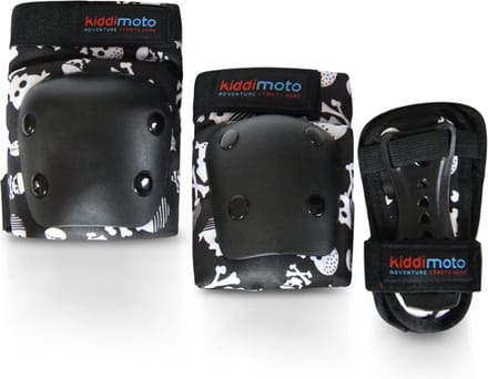 KIDDIMOTO padset - bescherming - Kinderen - Skullz - Zwart - Wit - Small