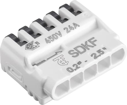 Tridonic SDKF universele Lasklem Lasdop Hefboomklem 5-polig 5-gaats 0.2-2.5mm (50st.)