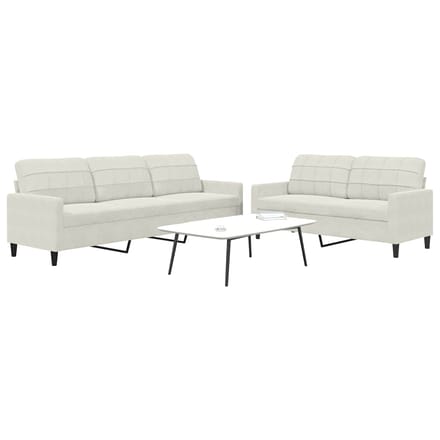 vidaXL - 2-delige - Loungeset - met - kussens - fluweel - crèmekleurig