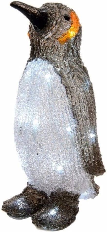 Lumineo Kerstfiguur verlicht - pinguin - LED - 17 x 17 x 33 cm