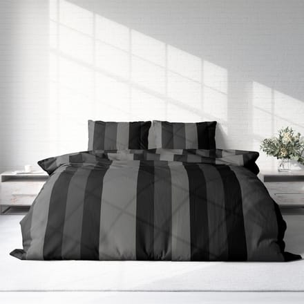 Dekbedovertrek - Micropercal - Soepel & Zacht - Lits-Jumeaux - 240 x 220 cm - Black Lines