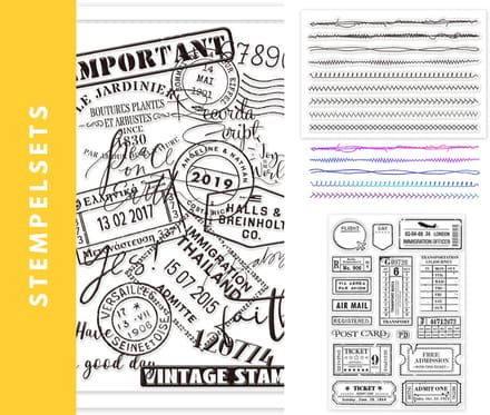 BaBaBa - Clear Stamps Set – Transparante Stempels voor Creatieve Projecten – 3 Delige Pakket - Tickets en Post