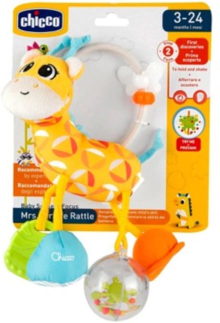 Chicco Rammelaar Stap 2 fase Mrs. Giraffe Rattle - 3 tot 24 Maanden
