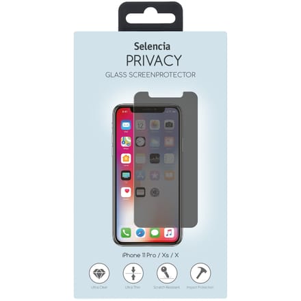 Selencia Gehard Glas Privacy Screenprotector voor de Apple iPhone 11 Pro / Xs / X