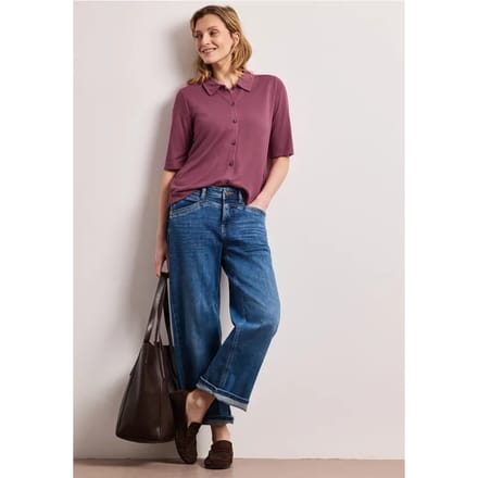 Shirt met korte mouwen en knoopsluiting