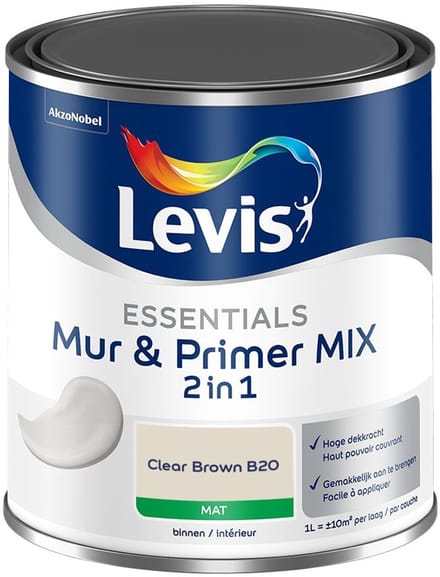 Levis - Essentials Mur & Primer Mix - Clear Brown B20 - Mengverf - 1 L