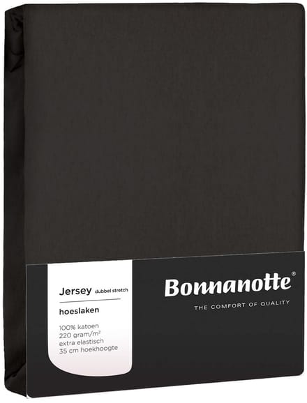 Bonnanotte Hoeslaken Jersey Dubbel Stretch Deep Grey 180x200/210