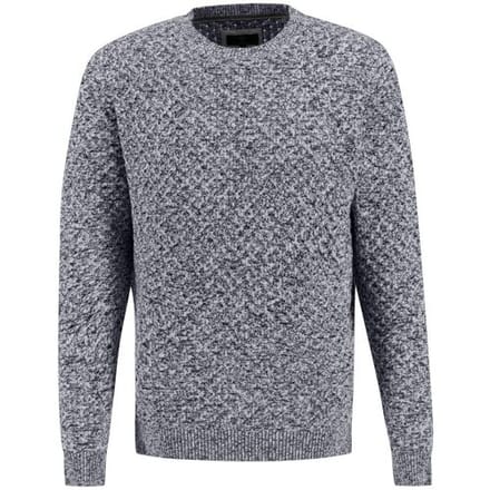 Fynch-Hatton Trui Ronde Hals Mouliné Texture Knit Navy / male