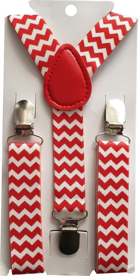 Fako Fashion® - Kinder Bretels - Print - Wacky - 65cm - Rood/Wit