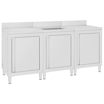 vidaXL - Wastafelkast - commercieel - 180x60x96 - cm - roestvrij - staal