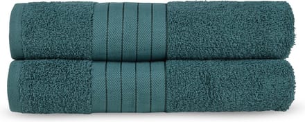 Good Morning uni handdoek effen kleur - Handdoekenset 2 - Donkergroen - Badstof