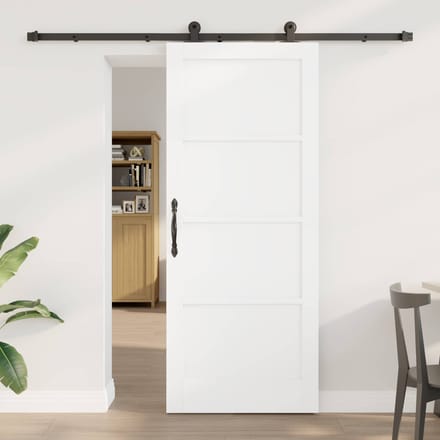 vidaXL - Schuifdeur - ORKDAL - 83 - x - 202 - cm - Massief - grenenhout - Wit