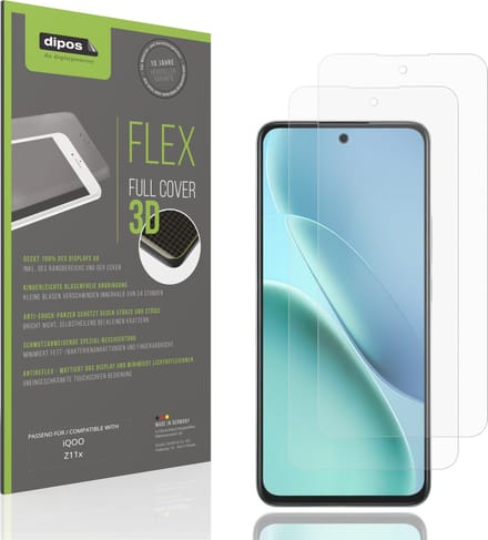 dipos FLEX – 2x Matte Screenprotector geschikt voor iQOO Z11x | Volledige Schermbescherming | Case-Friendly
