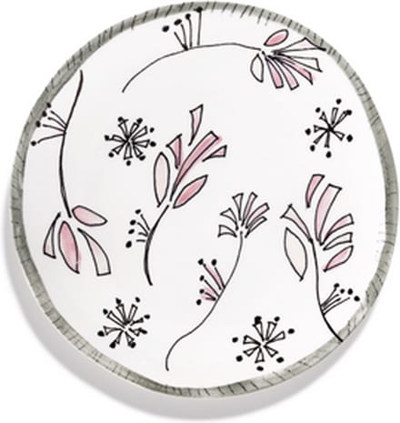 MARNI Midnightflowers - Bord M Fiore Rosa 24 cm - 2 stuks