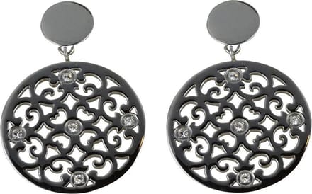 Quiges - RVS Oorringen met Bloemen Munt - ECO004