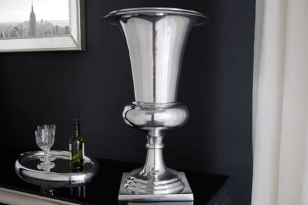 Design vaas GOAL 60cm zilver plantenbak aluminium - 21708
