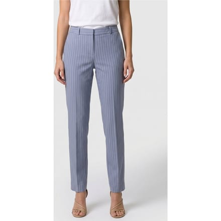 Brooks Brothers Pinstripe Linen Blend Trousers Light Blue Größe: M | Stoffhosen Outlet | Damen | Weiß