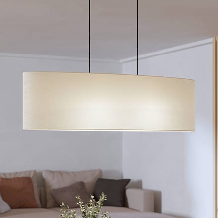EGLO Febres Hanglamp - E27 - 78 cm - Zwart/Wit - Teddy stof