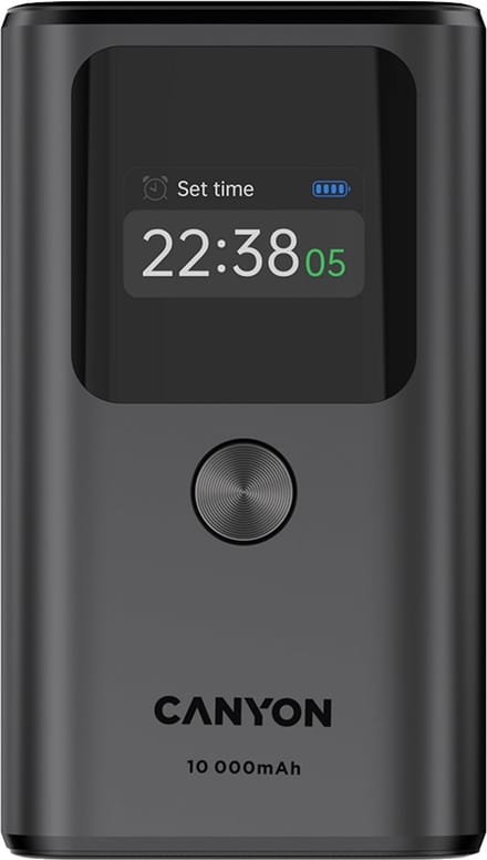 Canyon OnPower 130 - Powerbank - 10000 mAh - Snel Laden - TFT Display