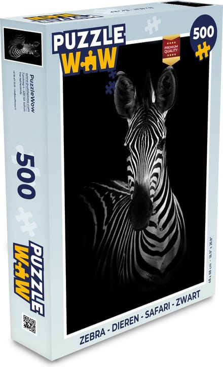 Puzzel Zebra - Dieren - Safari - Zwart - Legpuzzel - Puzzel 500 stukjes