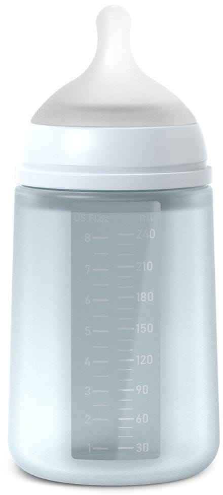Suavinex Colour Essence Fles - Medium Flow - 240ml - Silicone - Blauw