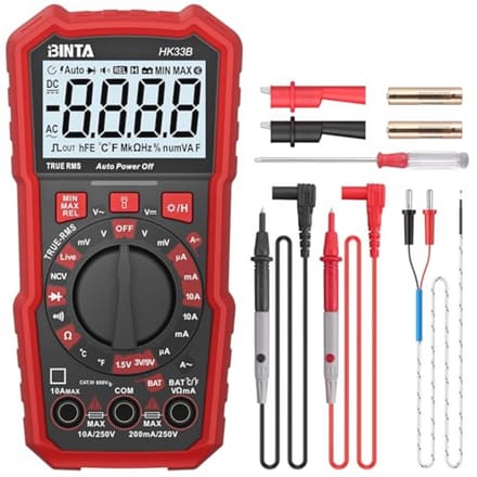 Digitale Multimeter 2000 Tellingen met AC/DC Voltmeter en Temperatuurmeting